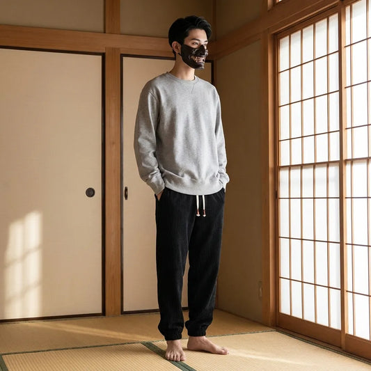 Biraki Cordhose in Schwarz mit weichem Cord-Stoff, Frontansicht