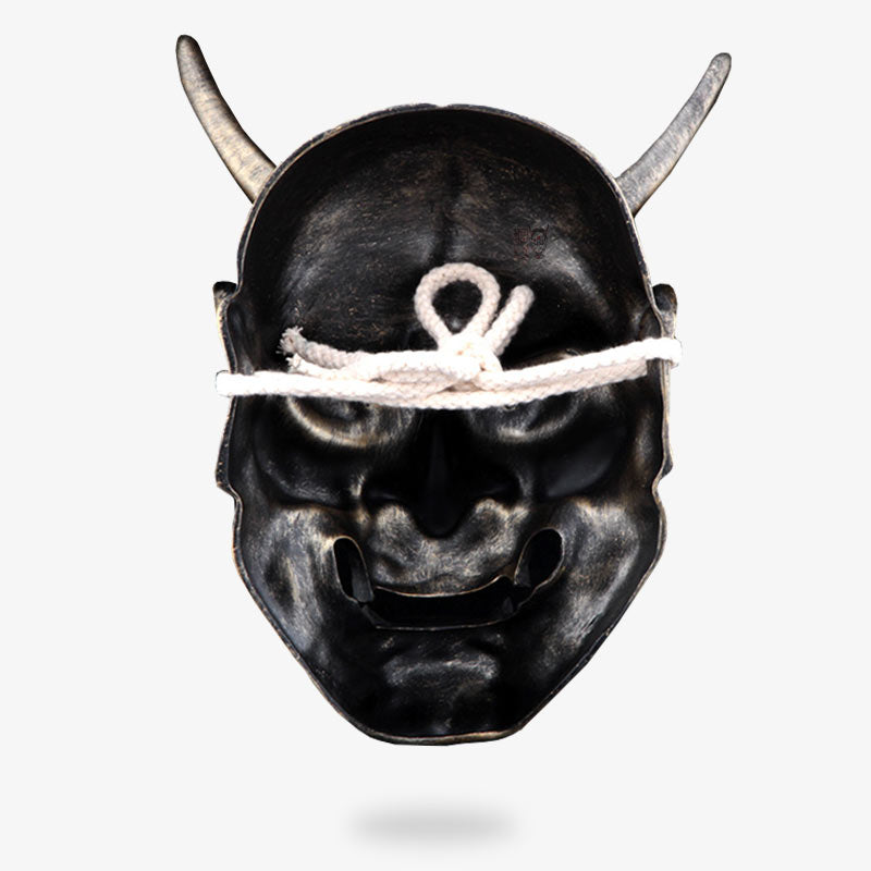 Hannya Wandmaske in Form eines Oni Dämons mit weißer Kordel zum Befestigen