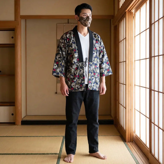 Hanten Mantel im minimalistischen japanischen Stil für Damen und Herren