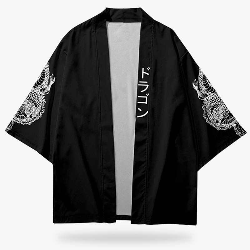 Drachen Haori Jacke mit starker Optik für Fans japanischer Folklore und Streetwear