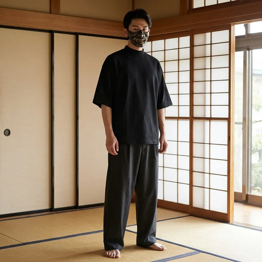 Harajuku Shirt für Herren und Damen in schwarzer Farbe