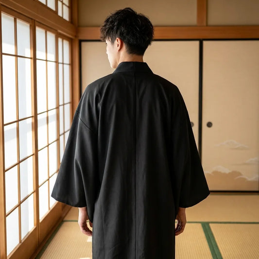Herrenkimono im Streetwear-Look von hinten