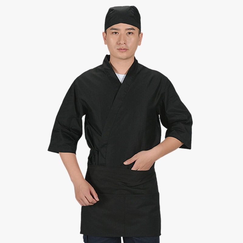 Japanische Kochschürze für Herren mit verstellbarem Bund am Rücken
