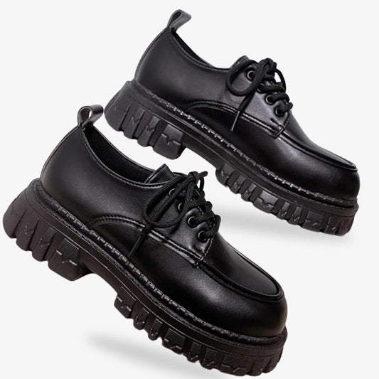 Japanische Studentenschuhe mit hoher Plateausohle aus robustem Kunstleder für stilvolle Schuluniform Outfits