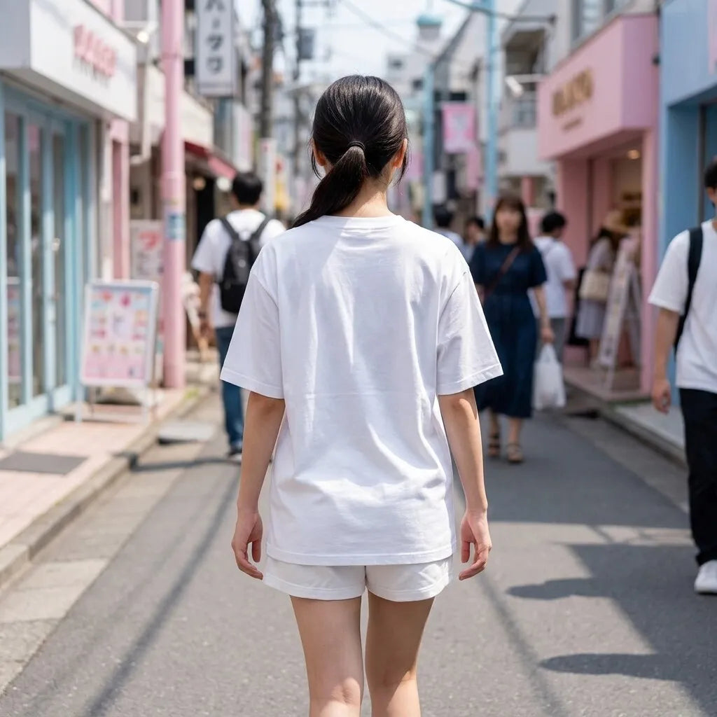 Kanagawa-Welle T-Shirt in weiß, Rückansicht mit Wellenmotiv