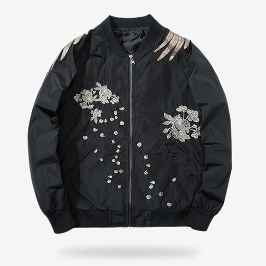 Sukajan Phoenix Bomberjacke mit langen Ärmeln im Souvenir-Stil