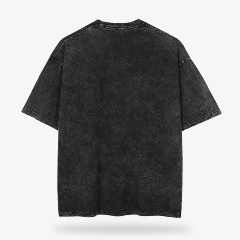 Schlichtes schwarzes Akita T-Shirt aus Baumwolle ohne Rückendruck
