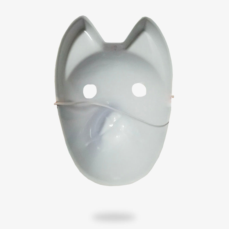 Weiße Anbu Maske in Fuchsform, japanisches Kitsune-Design