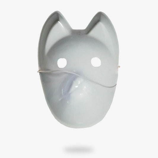 Weiße Anbu Maske in Fuchsform, japanisches Kitsune-Design