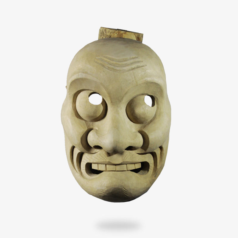 Bugaku Maske aus Fiberglas für das japanische Noh-Theater an der Wand