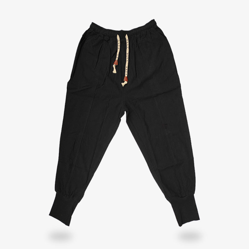 Schwarze Cargo Hose mit Tunnelzug am Knöchel für lässigen Look