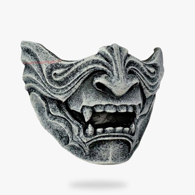 Drachen-Oni-Halbmaske im Angebot, Ansicht der Gesichtsmaske