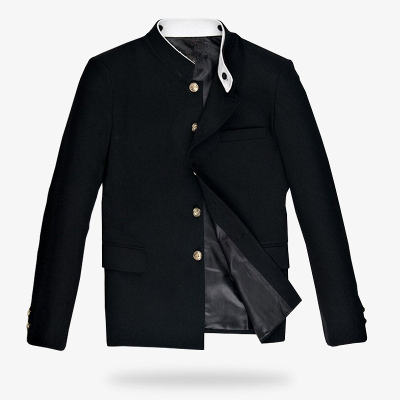 Gakuran Jacke als japanische Schuluniform für Herren im Detail