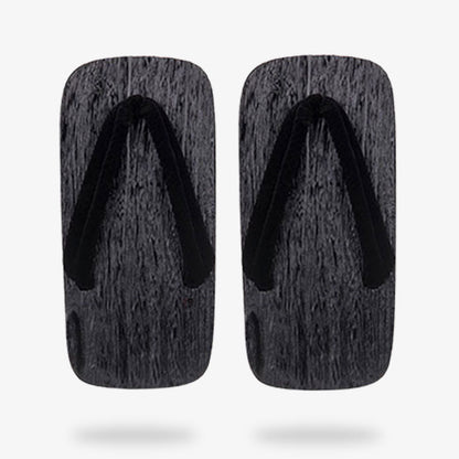 Schlichte schwarze Geta Sandalen, vielseitig für formelle und legere Anlässe