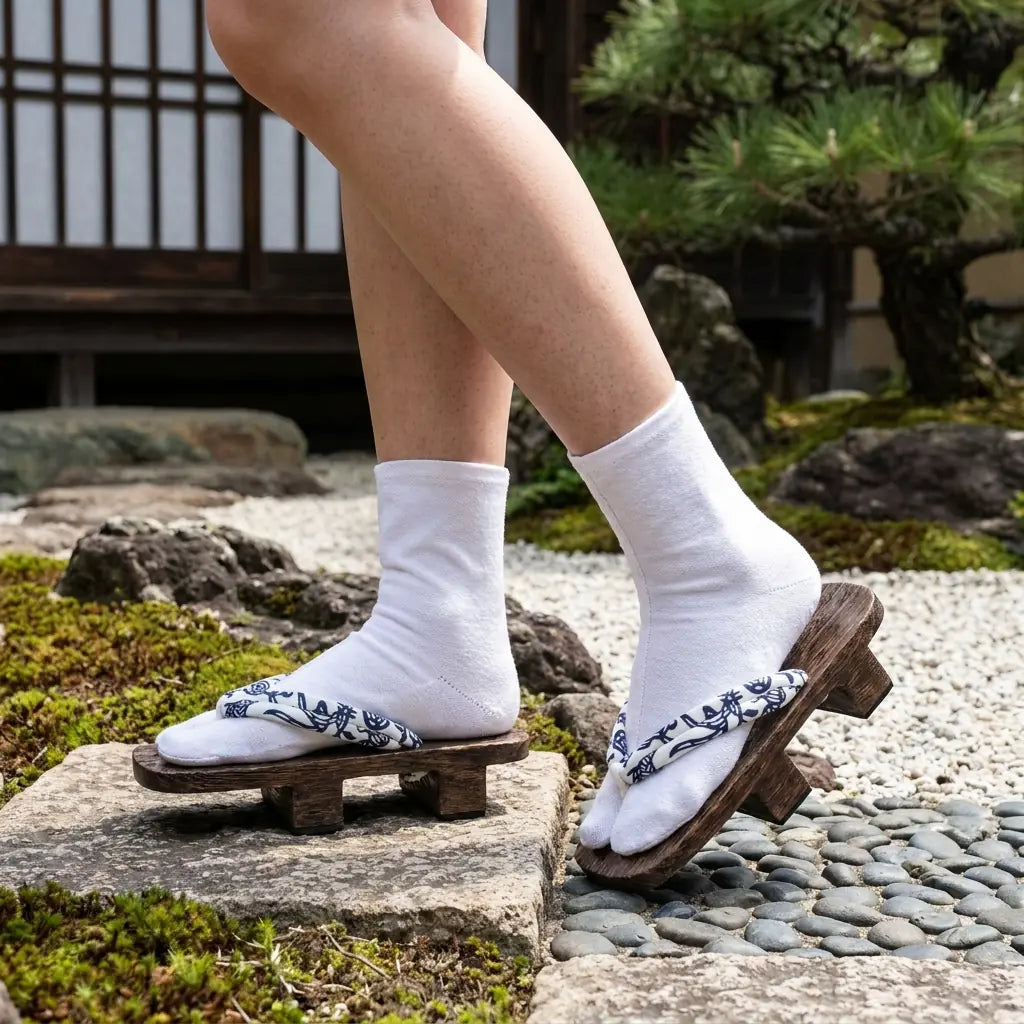 Schuh Japanisches Holz im japanischen Garten