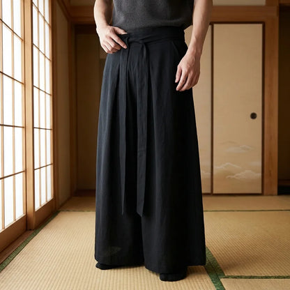 Traditionelle Hakama Hose mit weitem Beinschnitt für Herren