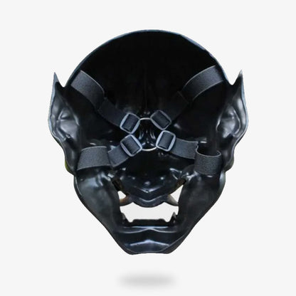 Hannya Maske aus Fiberglas mit schwarzen verstellbaren Riemen