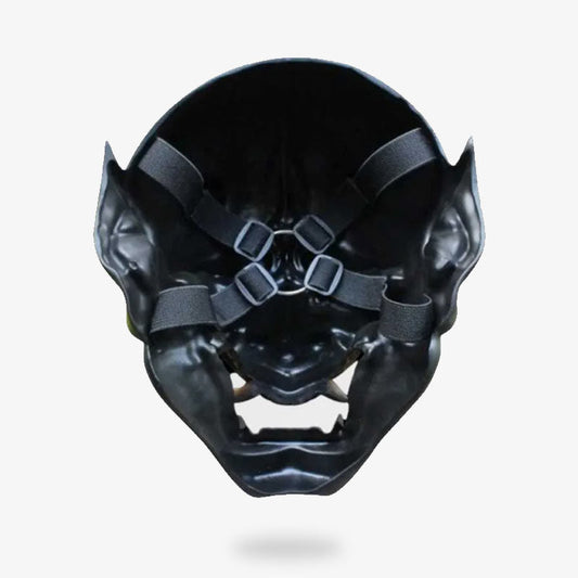 Hannya Maske aus Fiberglas mit schwarzen verstellbaren Riemen