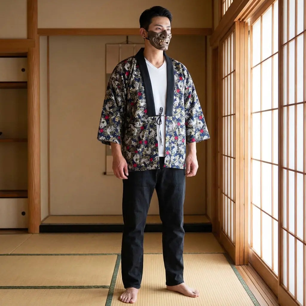 Hanten Mantel im minimalistischen japanischen Stil für Damen und Herren