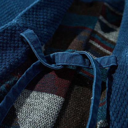 Haori Jacke im Vintage-Stil mit minimalistischem Indigo-Design für lässiges Layering