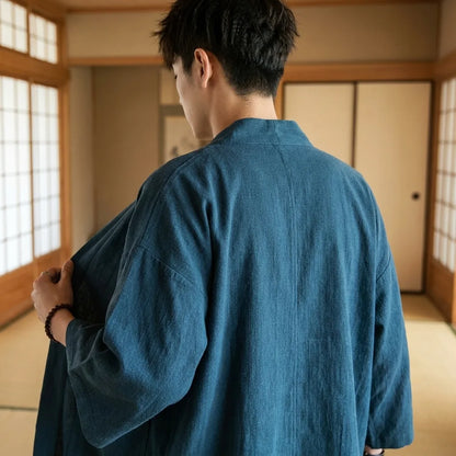 Kimono Cardigan für Herren, Rückansicht mit Musterdetail