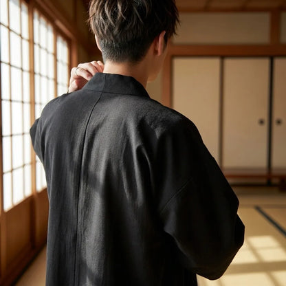 Detailansicht der Rückseite der Haori Jacke aus Baumwolle