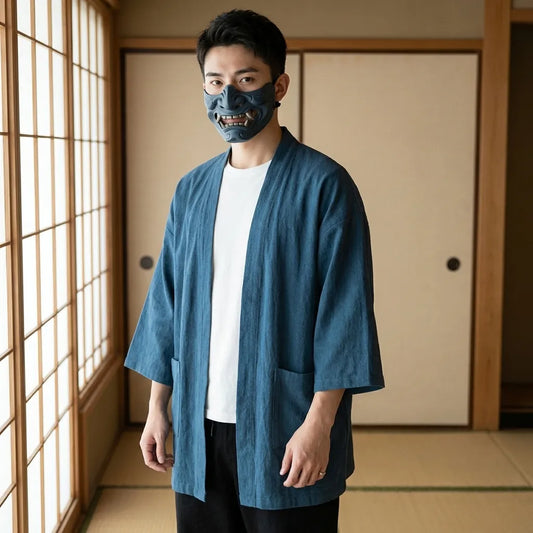 Japanischer Cardigan Herren, Vorderansicht
