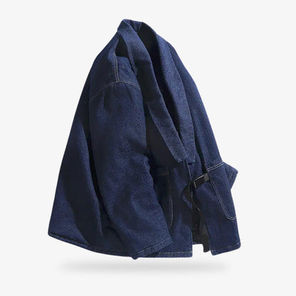 Blaue Haori Jacke mit dezenter Indigo Farbgebung für den Kleiderschrank