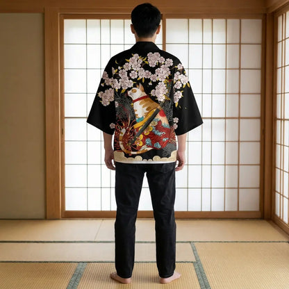 Rückansicht der Haori Kimono Jacke mit vollständigem Rückenmuster