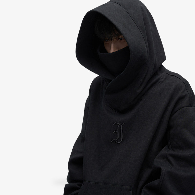Schwarzer Harajuku Hoodie aus hochwertigem Stoff mit schlichtem, stilvollem Design für einen trendigen japanischen Streetwear-Look