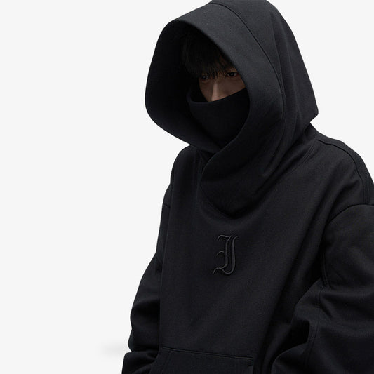 Schwarzer Harajuku Hoodie aus hochwertigem Stoff mit schlichtem, stilvollem Design für einen trendigen japanischen Streetwear-Look