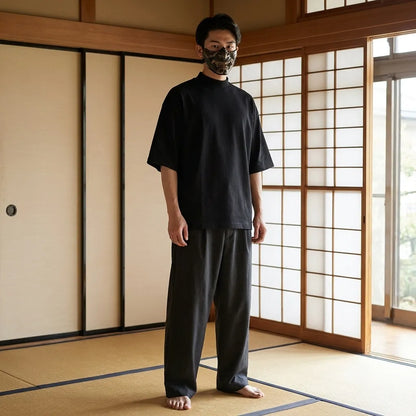 Harajuku Shirt für Herren und Damen in schwarzer Farbe