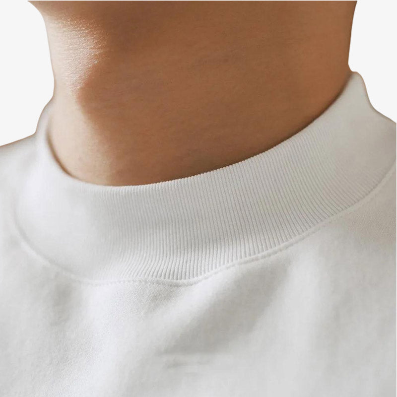 Weißes Harajuku T-Shirt mit klassischem Rundhalsausschnitt