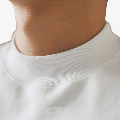 Weißes Harajuku T-Shirt mit klassischem Rundhalsausschnitt