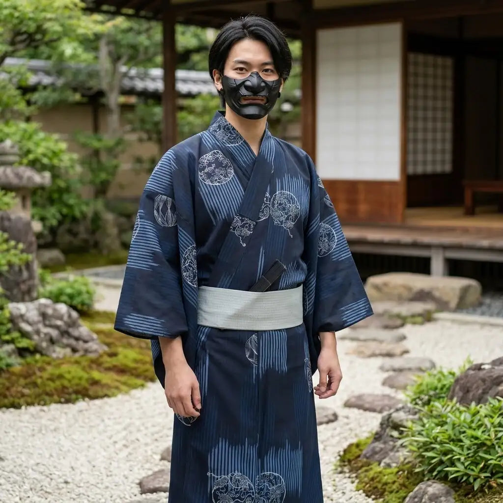 Detailansicht der Taillenpartie des Herren Kimono Sets