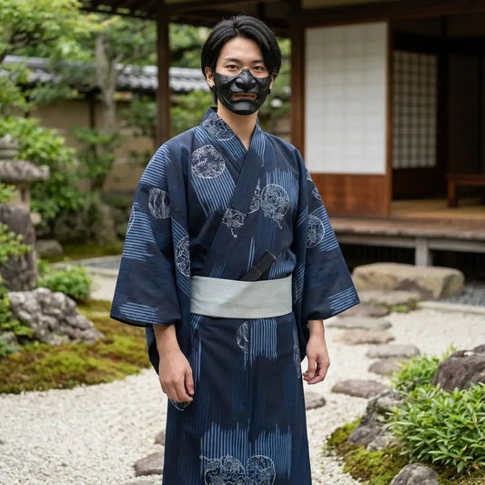 Detailansicht der Taillenpartie des Herren Kimono Sets