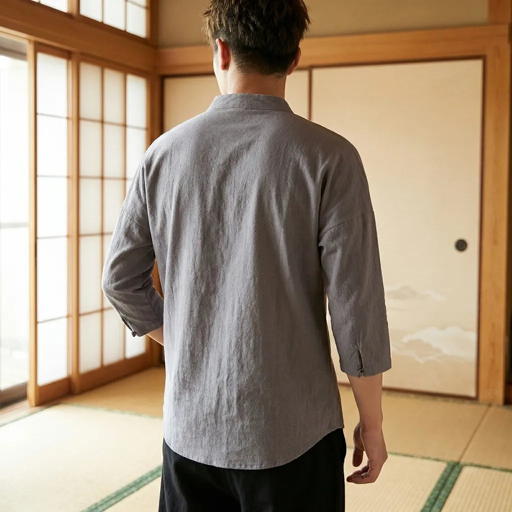 Japan T-Shirt mit halblangen Ärmeln, Detailansicht Rücken