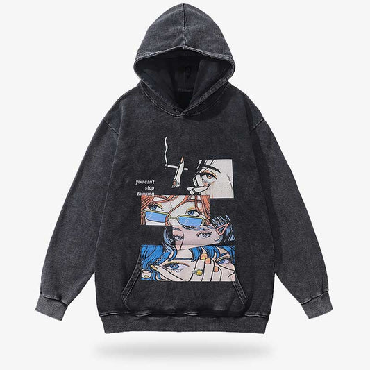 Japanisches Hoodie-Design auf hochwertiger Baumwolle
