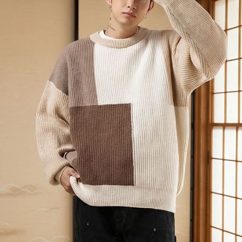 Oversized japanischer Pullover in heller Farbe für Damen und Herren