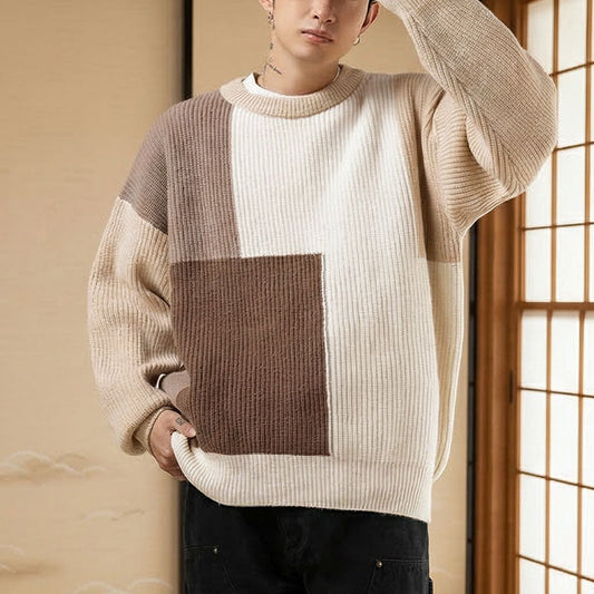 Oversized japanischer Pullover in heller Farbe für Damen und Herren