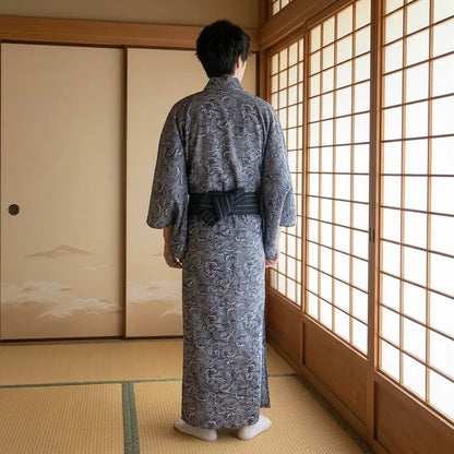 Wellenmuster Kimono in der Rückansicht