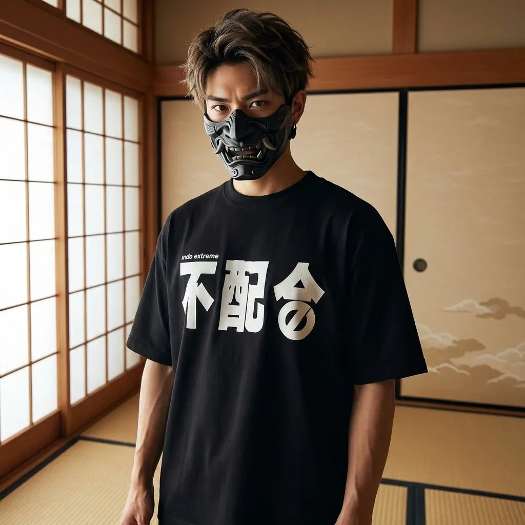 Japanisches T-Shirt für Damen mit Streetwear-Print von vorne