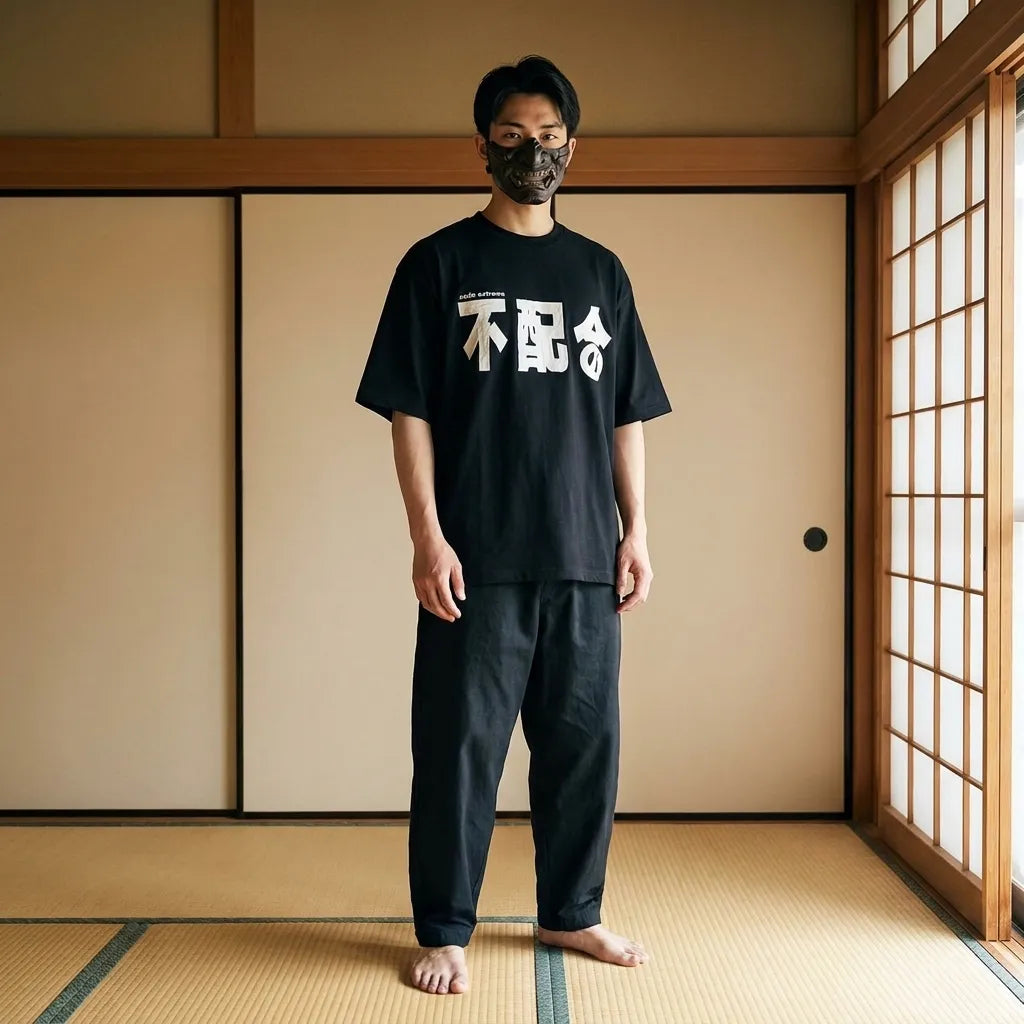 Japanisches Damen T-Shirt im Streetwear-Stil, Detailansicht von vorne