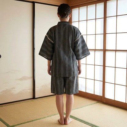 Jinbei Kimono Set aus Baumwolle, Rückansicht Detailaufnahme