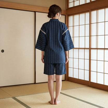 Jinbei Herren Jacke von hinten mit seitlicher Bindung aus Baumwolle