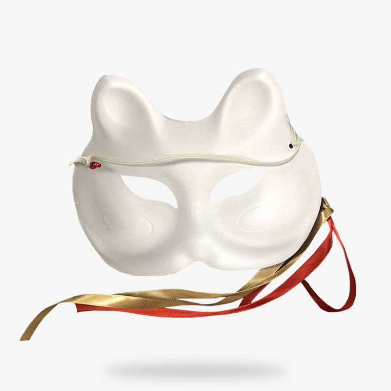 Katzenmaske mit elastischem Band zum sicheren Tragen über dem Kopf