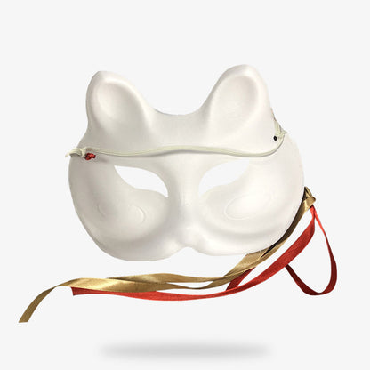 Katzenmaske mit elastischem Band zum sicheren Tragen über dem Kopf