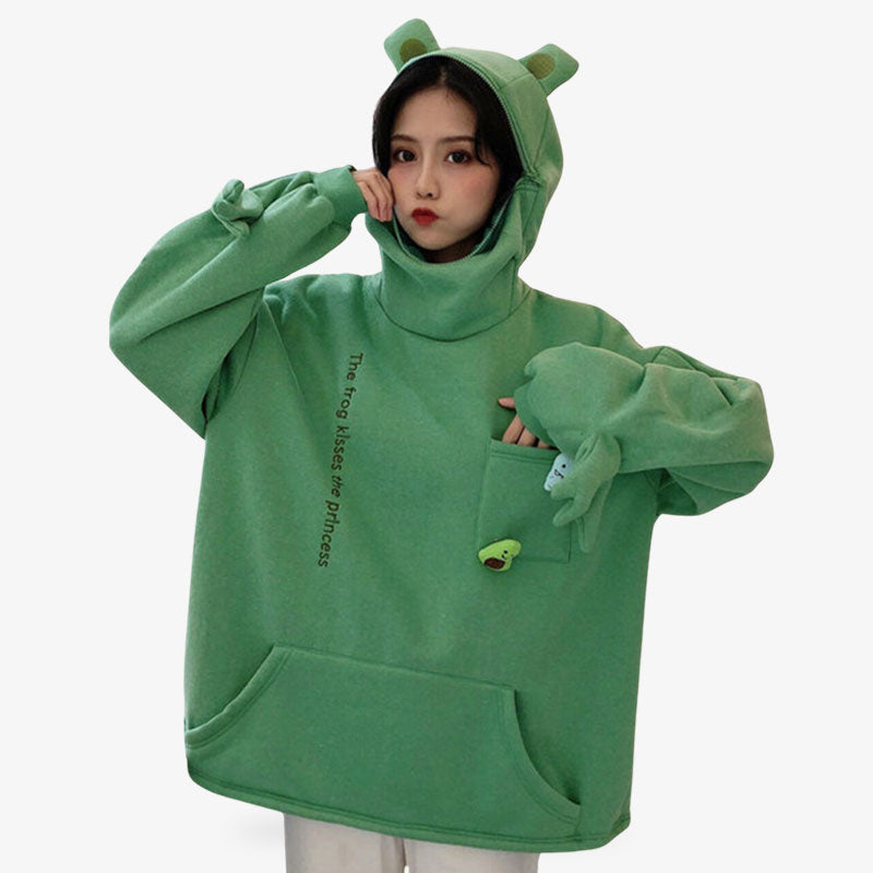 Kawaii Hoodie aus weicher Baumwolle mit buntem, süßem Muster für einen lässigen Look