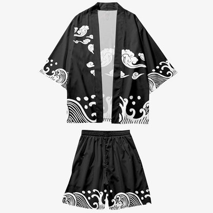 Kimono Hemd Set Herren Materialdetail und Musterstruktur