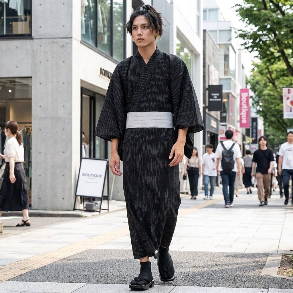 Herren Kimono mit Samurai-Design für Events und Alltag